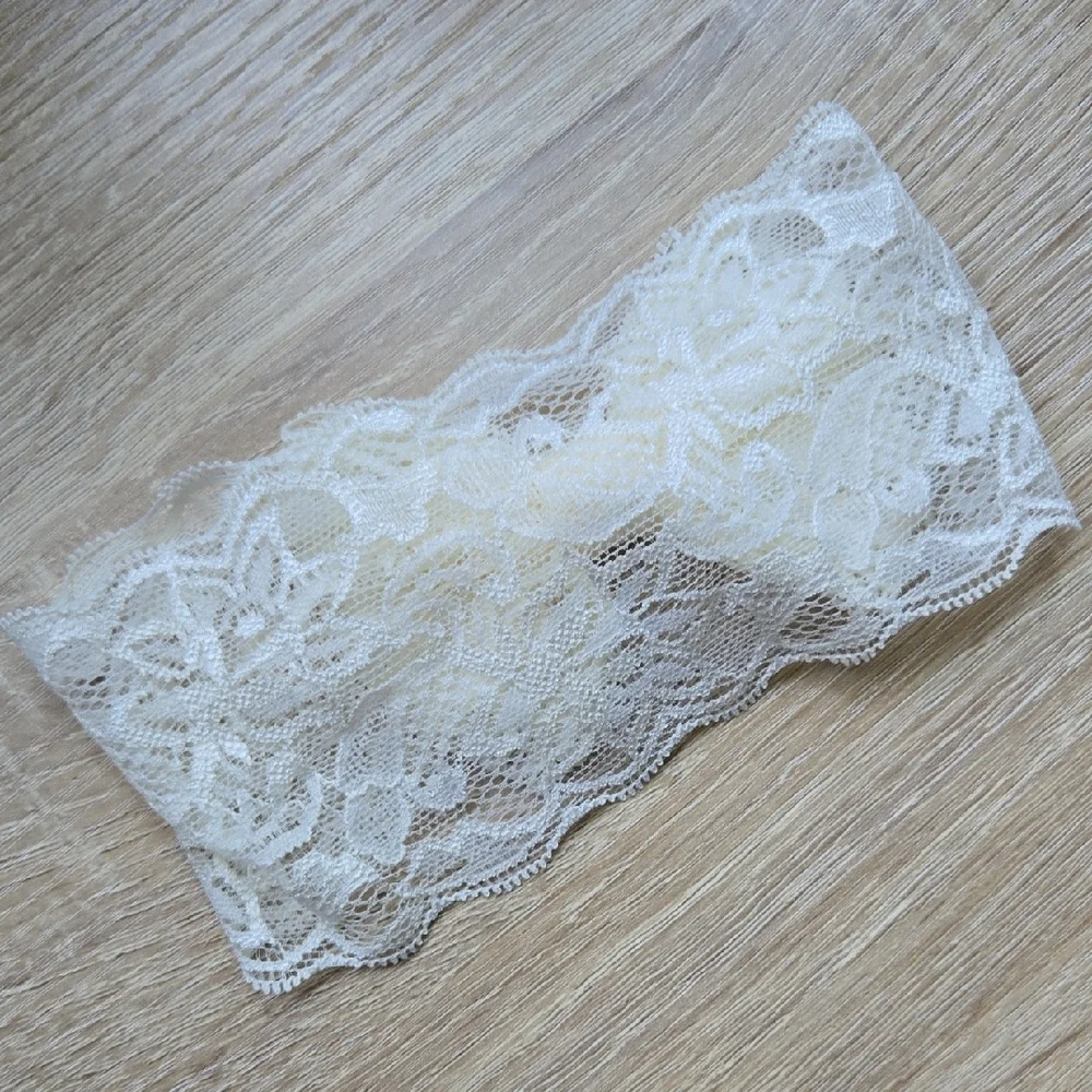 Baby Toddler Girl Lace Bow Headband Elastic Headwrap Stretchy Ivory Hair Band